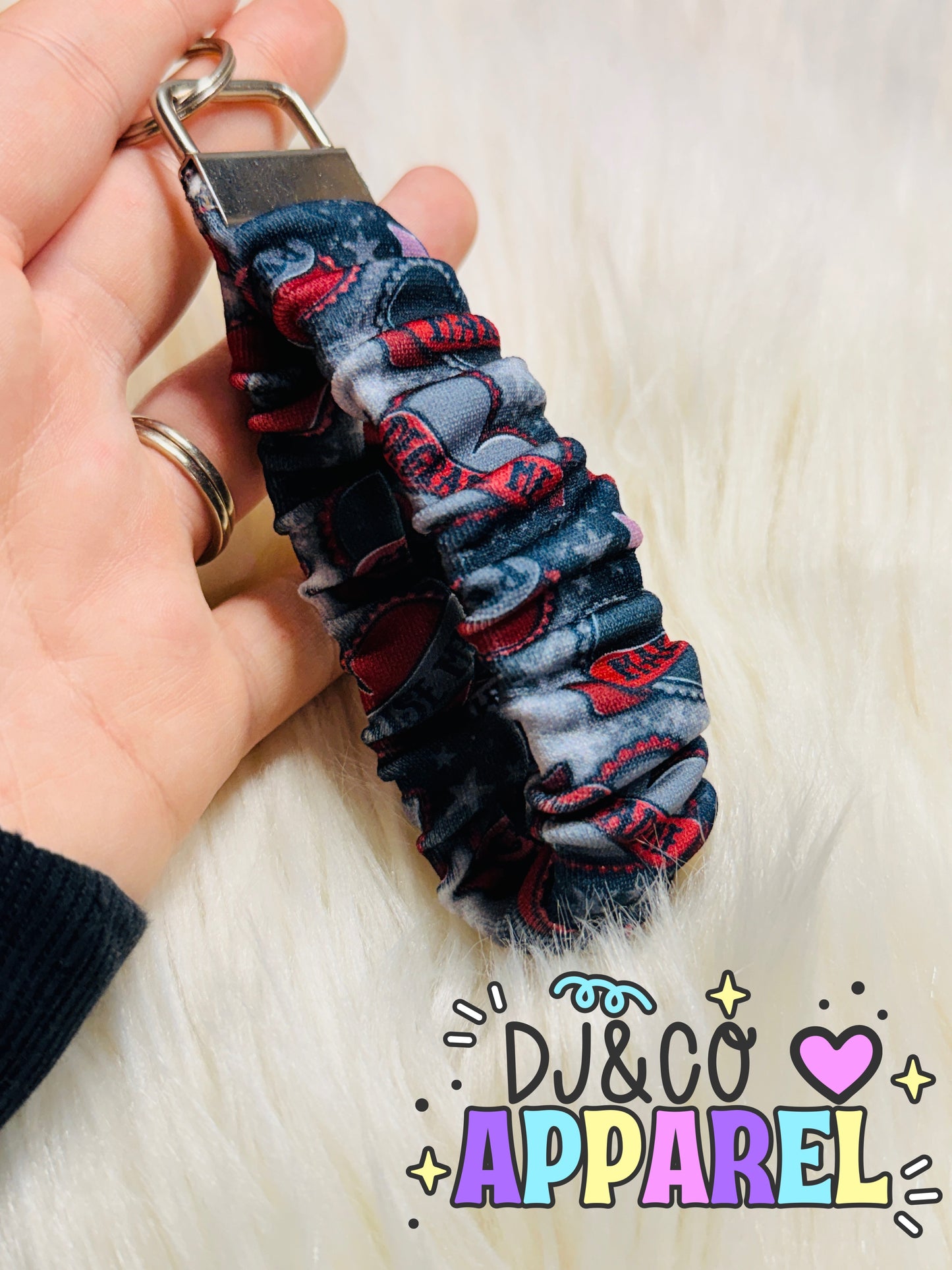Kink tattoo heart scrunchie wristlet
