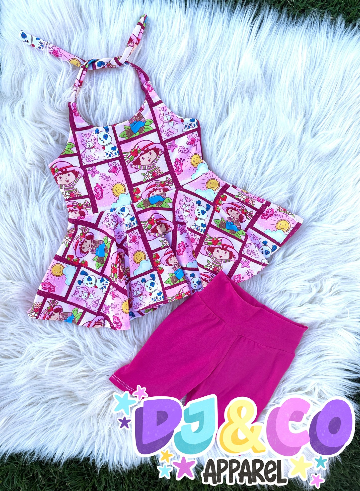 Halter Peplum & biker shorts