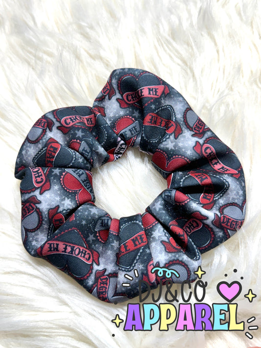 Kink tattoo heart scrunchie
