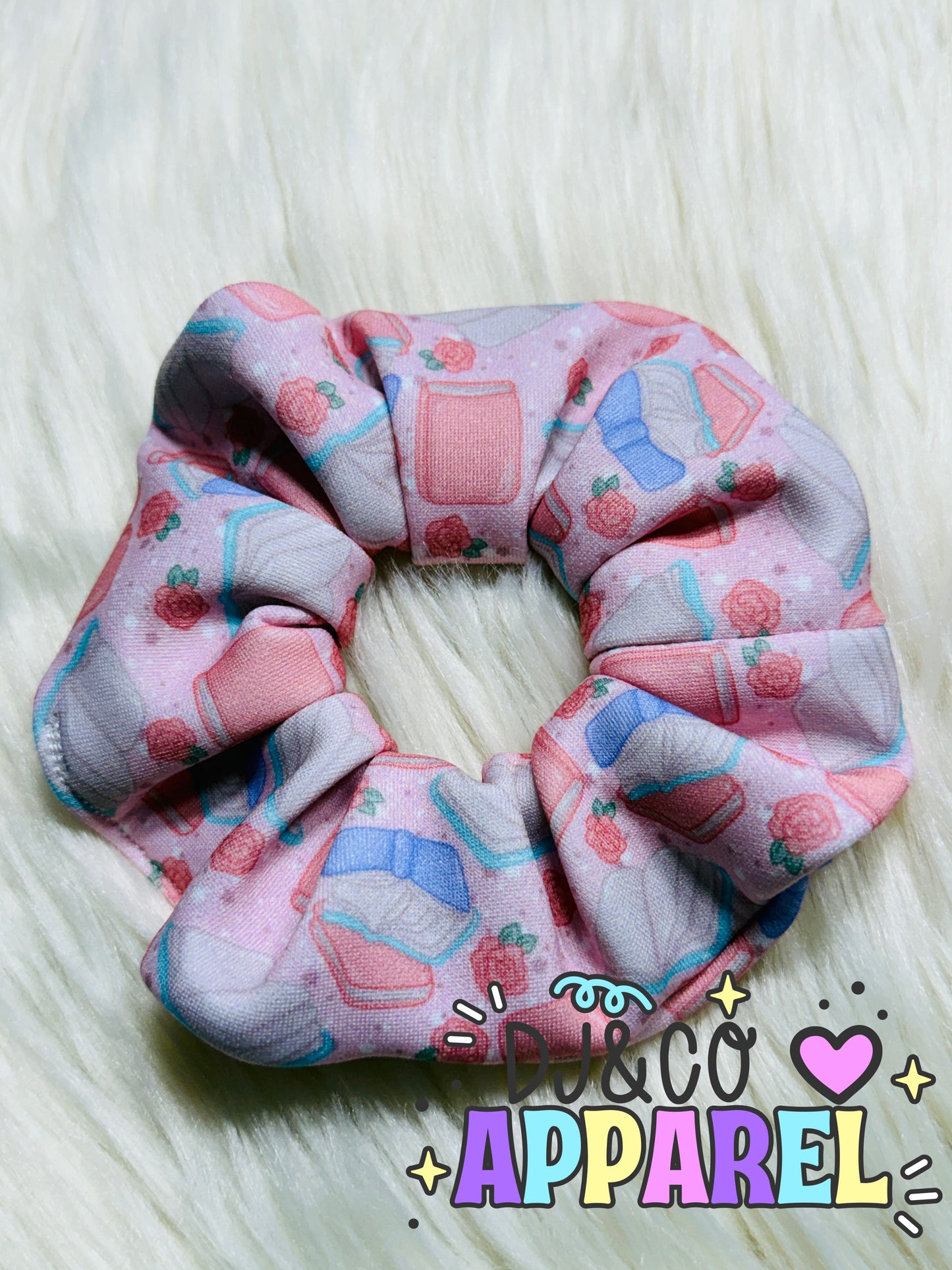 Pink books scrunchie