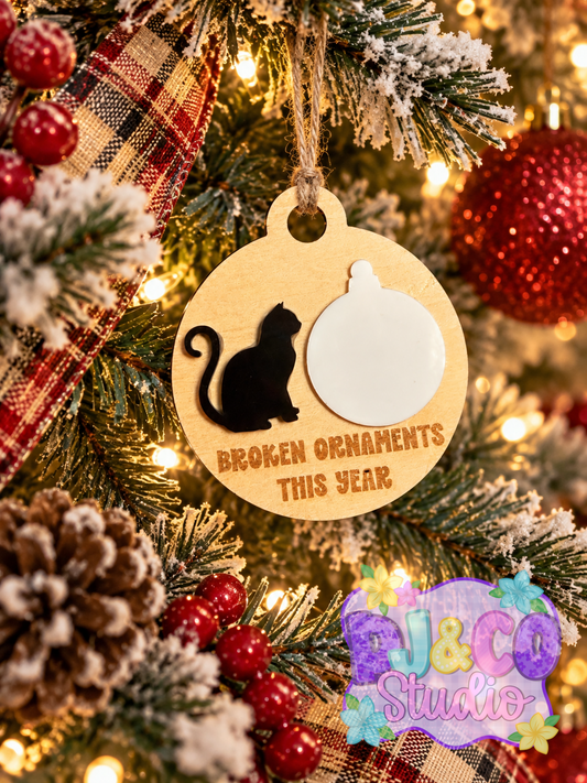 Broken ornaments countdown ornament