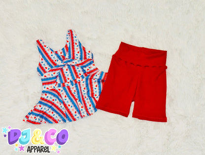 Wren Twist back peplum & Bikers