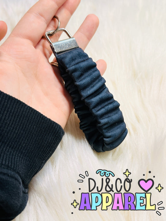 Subtle black floral scrunchie wristlet