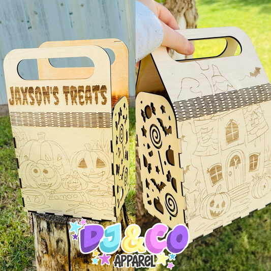 Wood trick or treat bucket