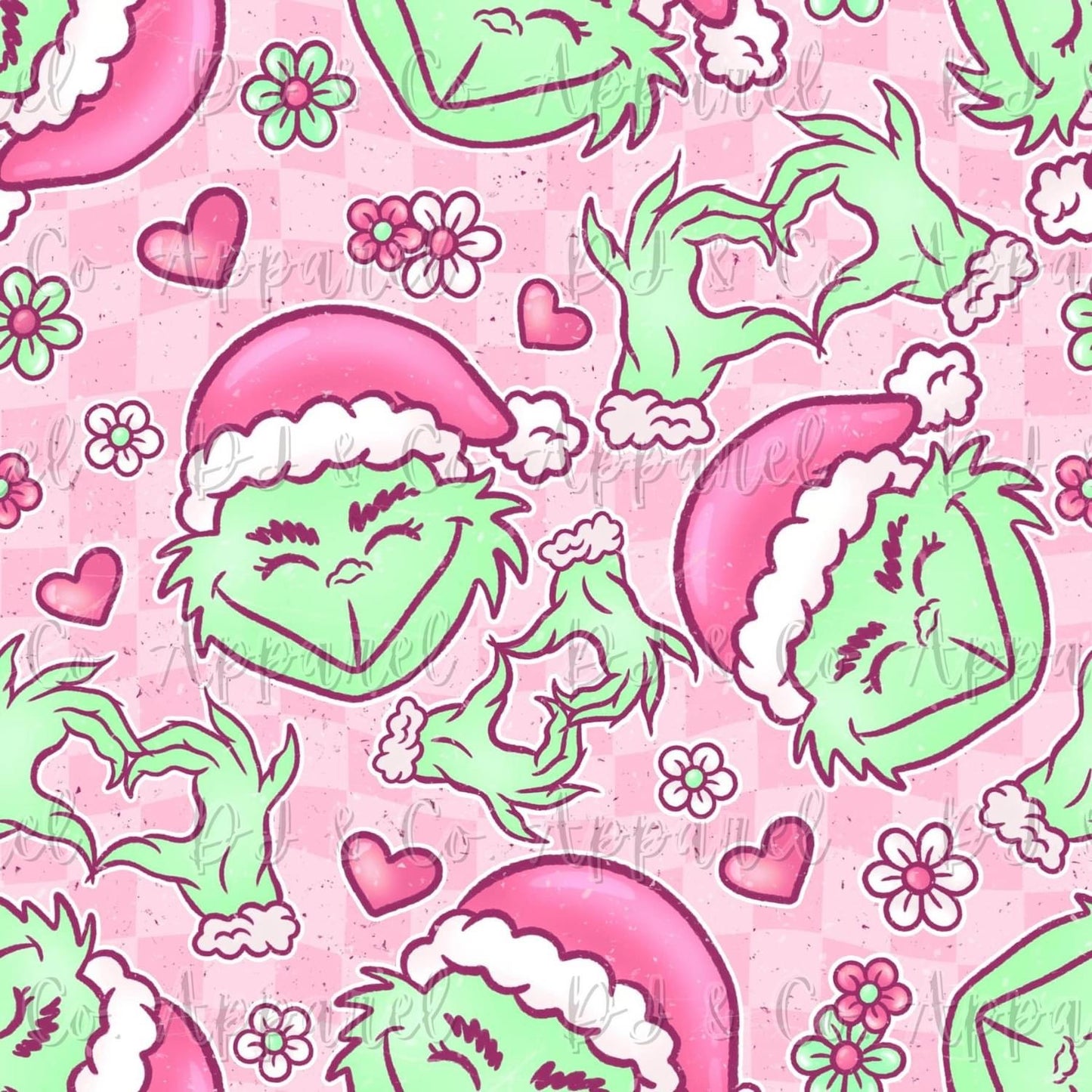 Green man pink checker