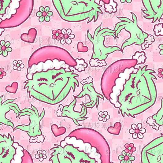 Green man pink checker