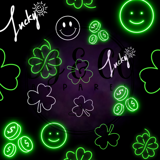 Black neon st. Pattys