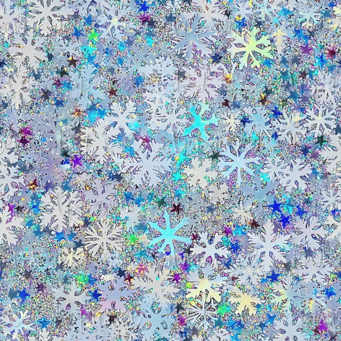 Blue glitter snowflakes