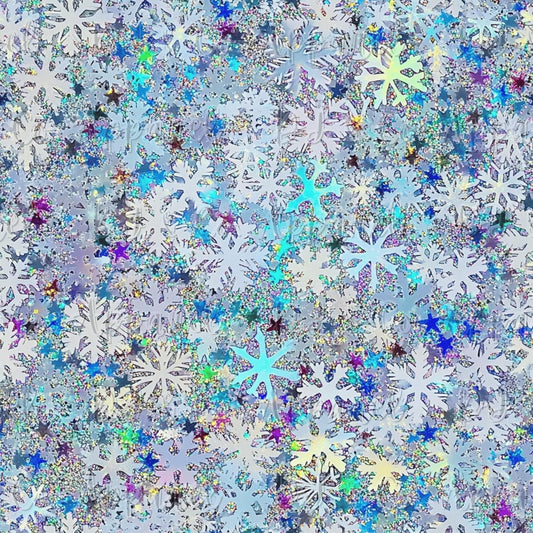 Blue glitter snowflakes