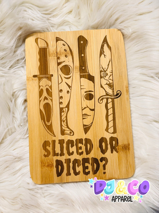Sliced or diced 9x6 cutting board