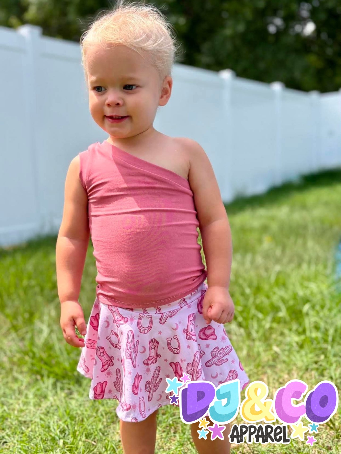 One Shoulder tank & Skirted Bummies
