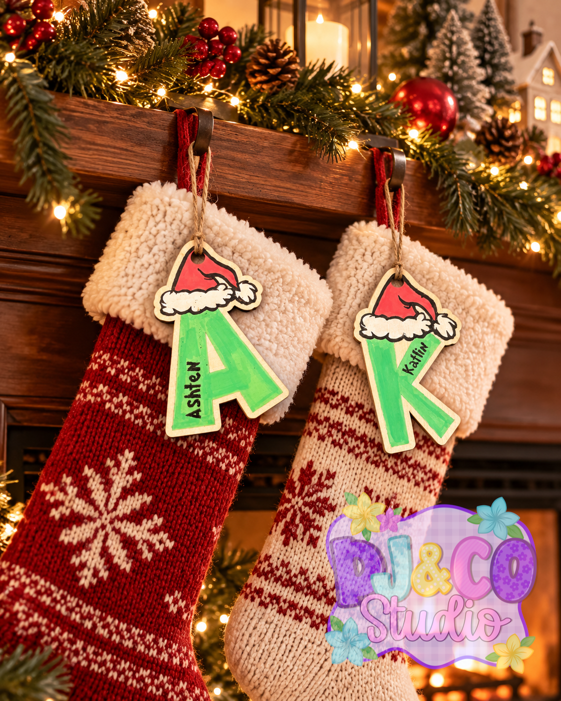 Grinch stocking tag