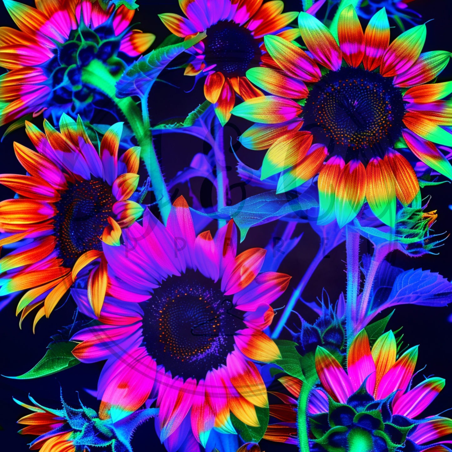 Neon Sunflowers